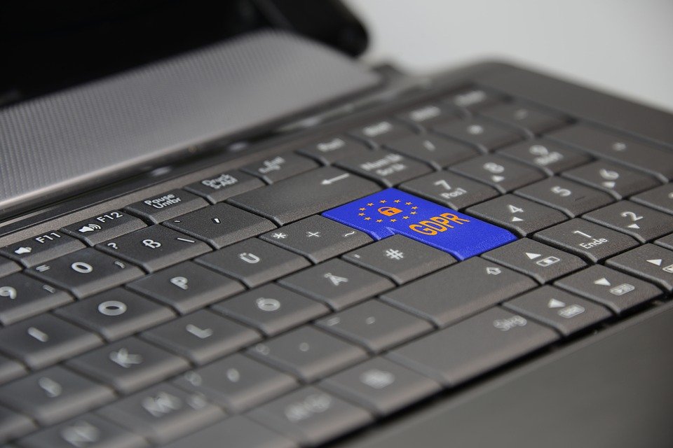 CSDD data breach compensation under the GDPR — GDPR key on a laptop keyboard